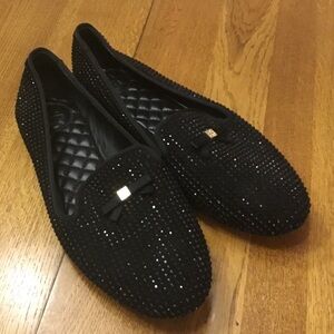 Tory Burch Black Crystal-Embellished Loafers